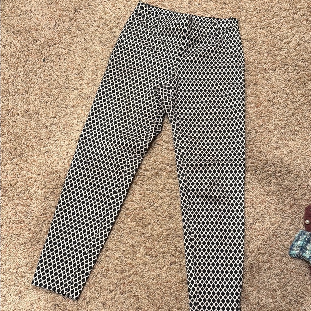 H&M Black and White Patterned Pants